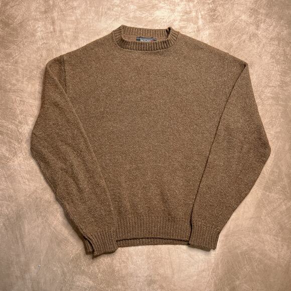 Vintage 80s Jantzen Brown Knit Sweater Long Sleeve Men's XL Tall Retro Grandpa - Picture 1 of 5